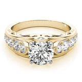 Noble Prong-Set Round Diamond Engagement Ring — 9K/18K Gold & Platinum