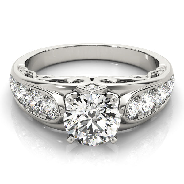 Noble Prong-Set Round Diamond Engagement Ring — 9K/18K Gold & Platinum