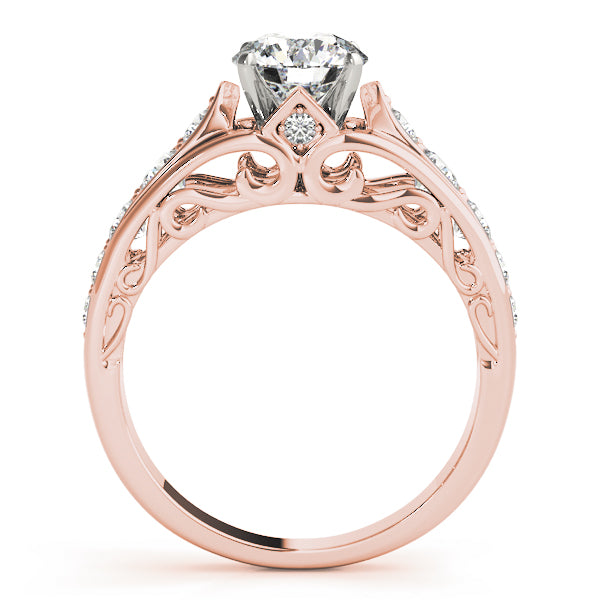 Noble Prong-Set Round Diamond Engagement Ring — 9K/18K Gold & Platinum