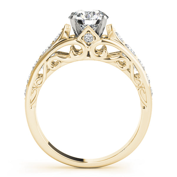 Noble Prong-Set Round Diamond Engagement Ring — 9K/18K Gold & Platinum