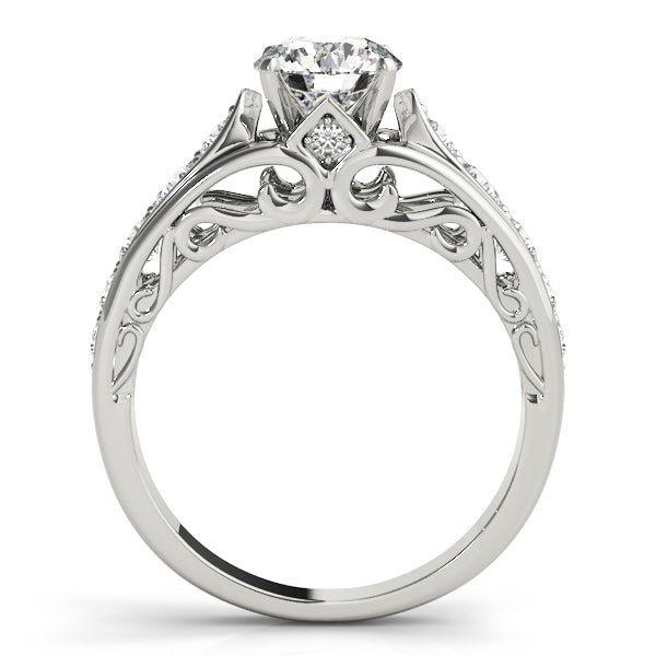 Noble Prong-Set Round Diamond Engagement Ring — 9K/18K Gold & Platinum