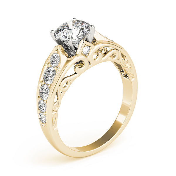 Noble Prong-Set Round Diamond Engagement Ring — 9K/18K Gold & Platinum