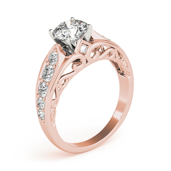 Noble Prong-Set Round Diamond Engagement Ring — 9K/18K Gold & Platinum