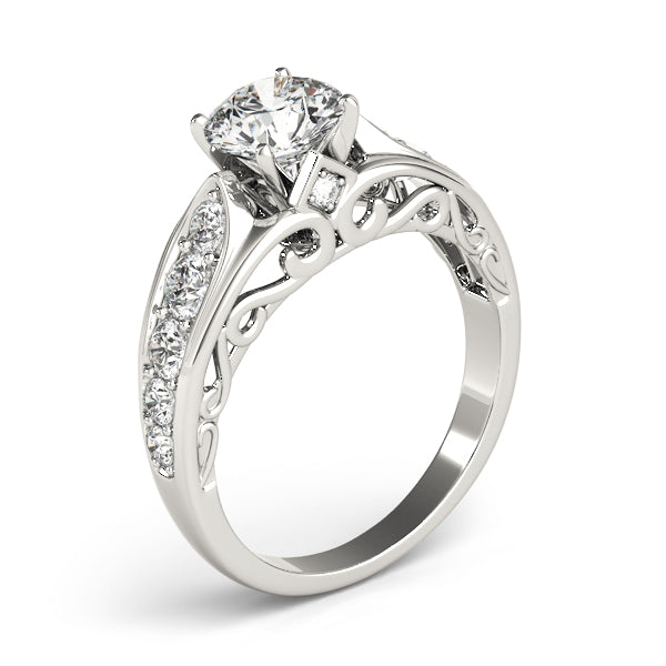 Noble Prong-Set Round Diamond Engagement Ring — 9K/18K Gold & Platinum