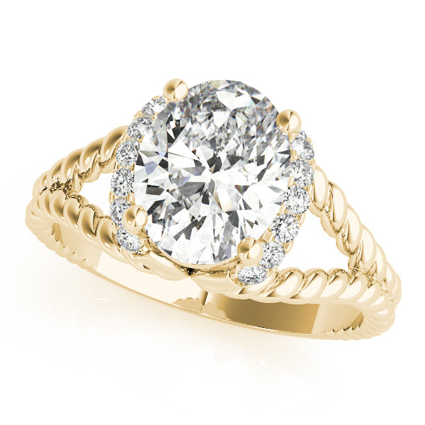 Majestic Color Rings Oval Diamond Engagement Ring — 9K/18K Gold & Platinum