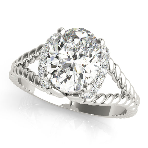 Majestic Color Rings Oval Diamond Engagement Ring — 9K/18K Gold & Platinum