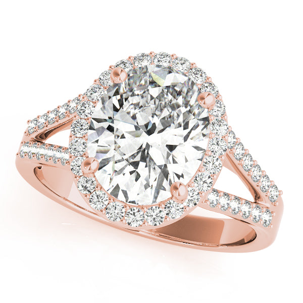 Sculpted Color Rings Oval Diamond Engagement Ring — 9K/18K Gold & Platinum