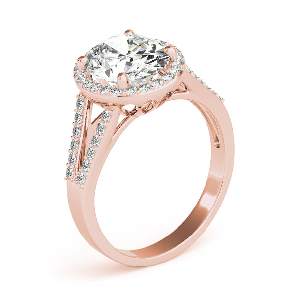 Sculpted Color Rings Oval Diamond Engagement Ring — 9K/18K Gold & Platinum