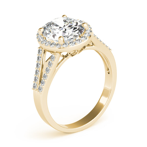 Sculpted Color Rings Oval Diamond Engagement Ring — 9K/18K Gold & Platinum
