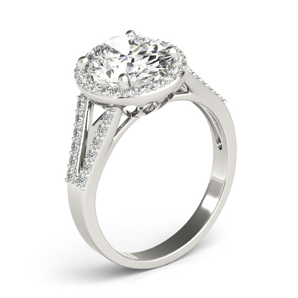 Sculpted Color Rings Oval Diamond Engagement Ring — 9K/18K Gold & Platinum