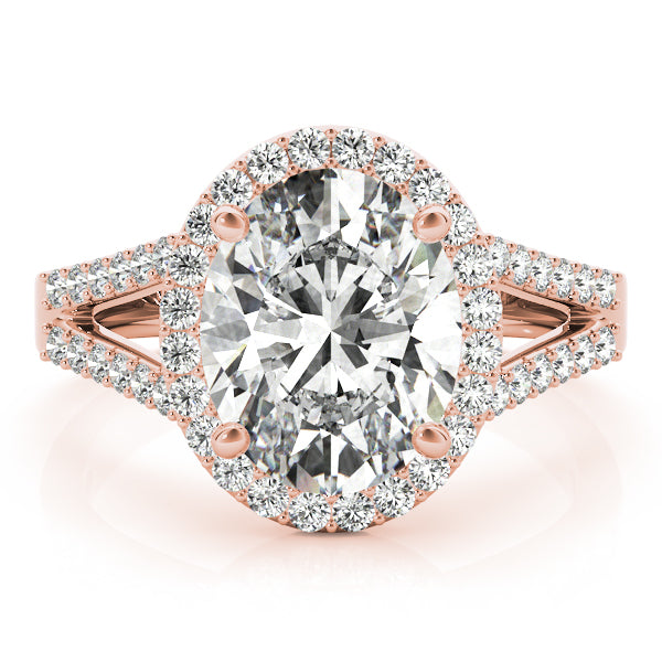 Sculpted Color Rings Oval Diamond Engagement Ring — 9K/18K Gold & Platinum
