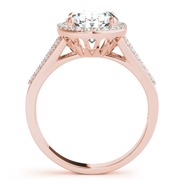 Sculpted Color Rings Oval Diamond Engagement Ring — 9K/18K Gold & Platinum