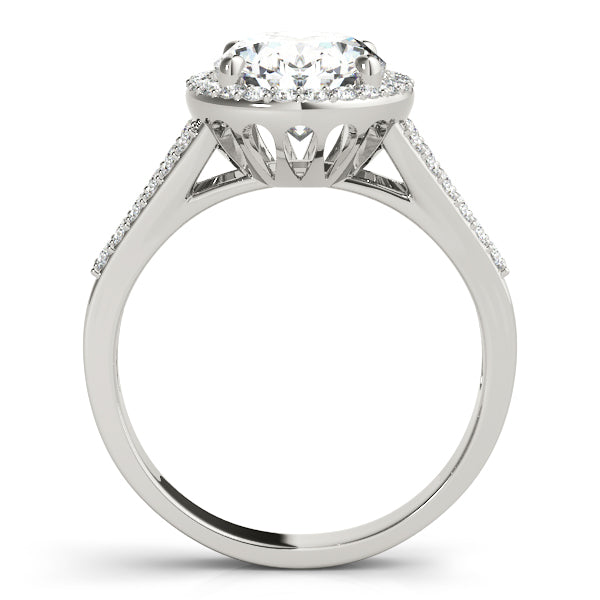 Sculpted Color Rings Oval Diamond Engagement Ring — 9K/18K Gold & Platinum