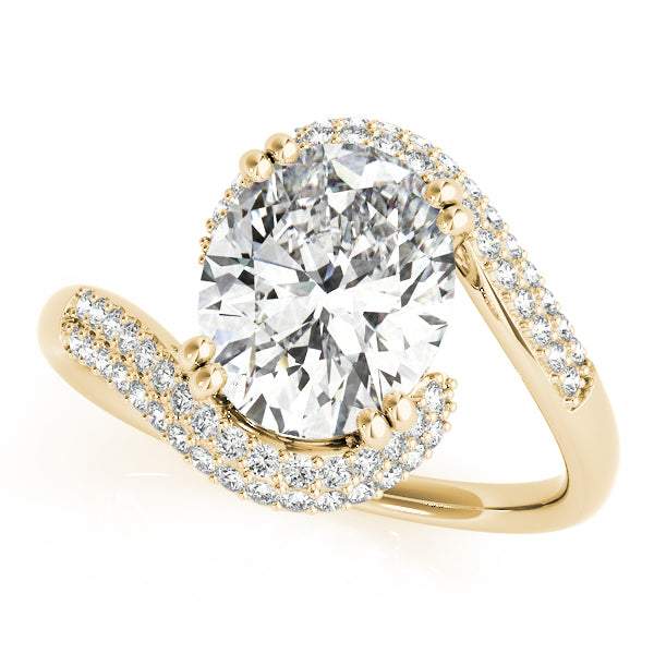 Romantic 10x8 Oval Diamond Engagement Ring — 9K/18K Gold & Platinum