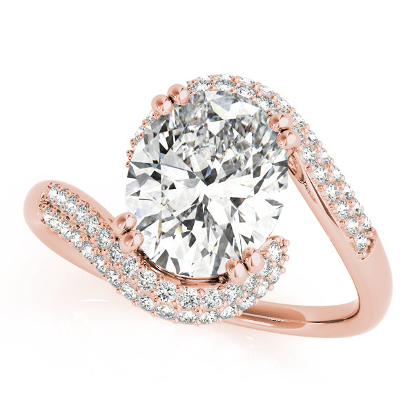 Romantic 10x8 Oval Diamond Engagement Ring — 9K/18K Gold & Platinum