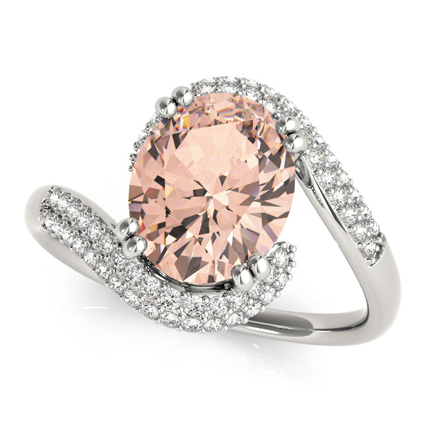 Romantic 10x8 Oval Diamond Engagement Ring — 9K/18K Gold & Platinum