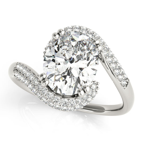 Romantic 10x8 Oval Diamond Engagement Ring — 9K/18K Gold & Platinum