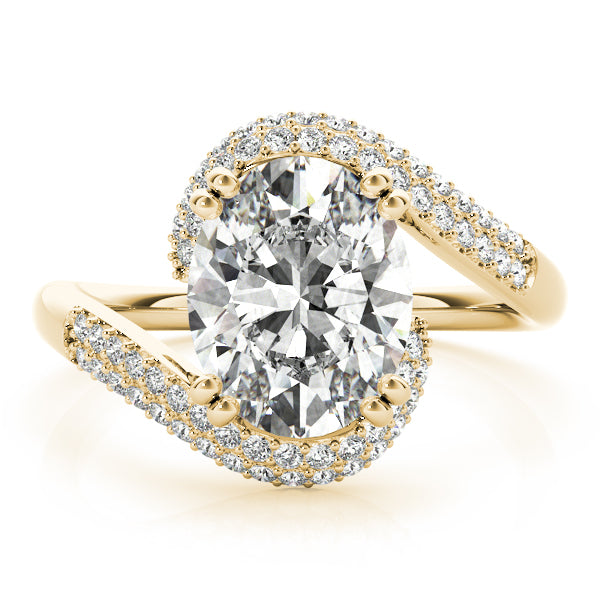 Romantic 10x8 Oval Diamond Engagement Ring — 9K/18K Gold & Platinum