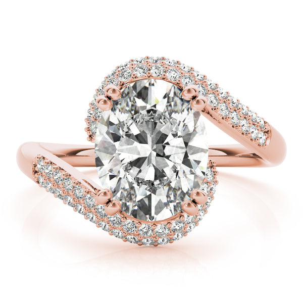 Romantic 10x8 Oval Diamond Engagement Ring — 9K/18K Gold & Platinum