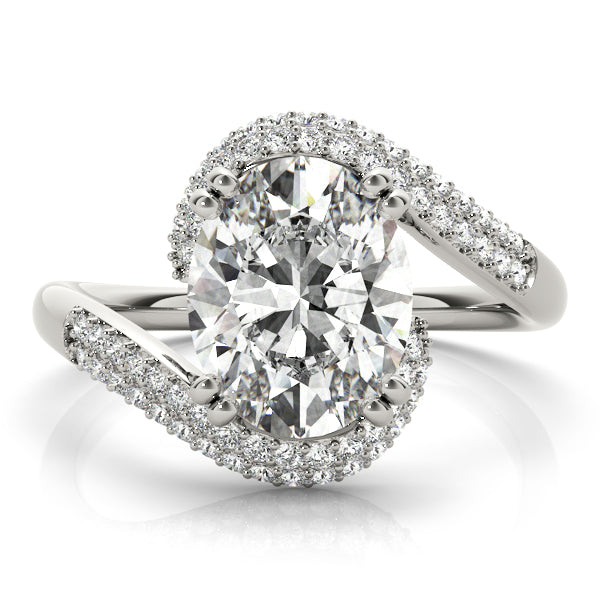 Romantic 10x8 Oval Diamond Engagement Ring — 9K/18K Gold & Platinum