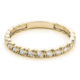 Prong Set Half Eternity Ring in Gold & Platinum