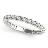 Prong Set Half Eternity Ring in Gold & Platinum