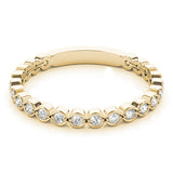Scalloped Stackable Bezel Set Half Eternity Ring in Gold & Platinum