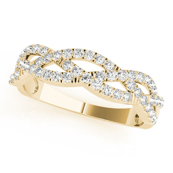 Multi Row Twisted Shank Engagement Rings Half Eternity Ring