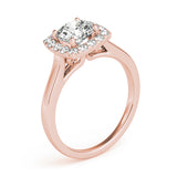 Timeless Halo Round Diamond Engagement Ring — 9K/18K Gold & Platinum