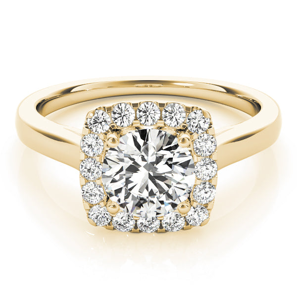 Timeless Halo Round Diamond Engagement Ring — 9K/18K Gold & Platinum