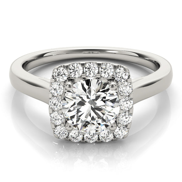 Timeless Halo Round Diamond Engagement Ring — 9K/18K Gold & Platinum