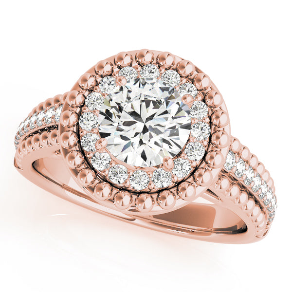 Heirloom Halo Round Diamond Engagement Ring — 9K/18K Gold & Platinum
