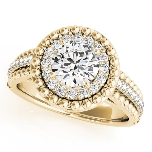 Heirloom Halo Round Diamond Engagement Ring — 9K/18K Gold & Platinum