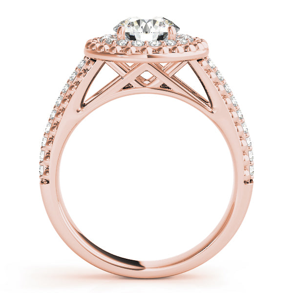 Heirloom Halo Round Diamond Engagement Ring — 9K/18K Gold & Platinum