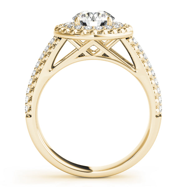 Heirloom Halo Round Diamond Engagement Ring — 9K/18K Gold & Platinum