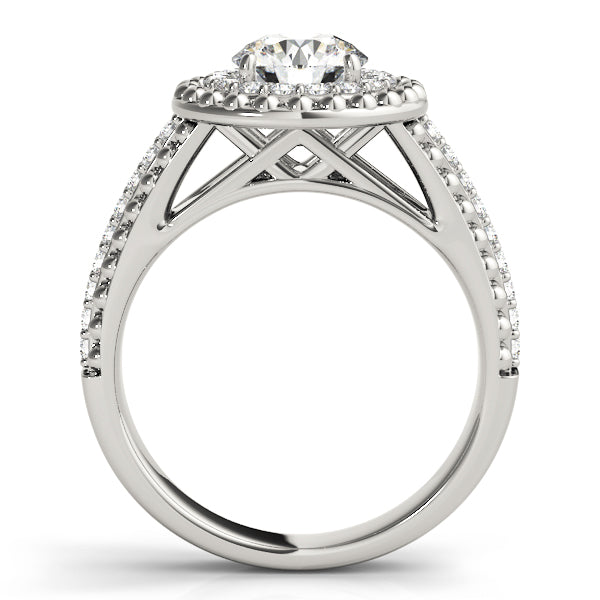 Heirloom Halo Round Diamond Engagement Ring — 9K/18K Gold & Platinum