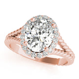 Couture Color Rings Oval Diamond Engagement Ring — 9K/18K Gold & Platinum