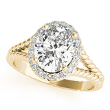 Couture Color Rings Oval Diamond Engagement Ring — 9K/18K Gold & Platinum