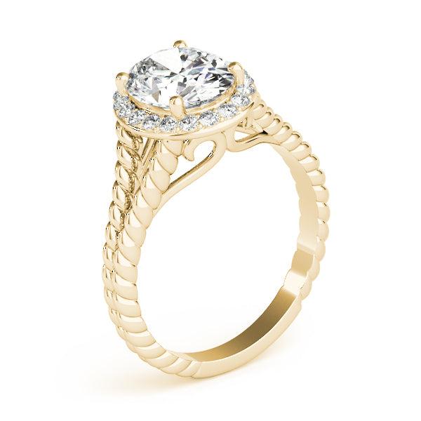 Couture Color Rings Oval Diamond Engagement Ring — 9K/18K Gold & Platinum