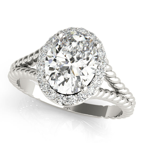 Couture Color Rings Oval Diamond Engagement Ring — 9K/18K Gold & Platinum