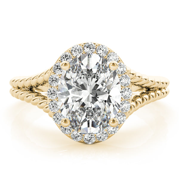 Couture Color Rings Oval Diamond Engagement Ring — 9K/18K Gold & Platinum