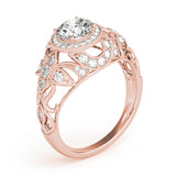 Iconic Halo Round Diamond Engagement Ring — 9K/18K Gold & Platinum