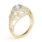 Iconic Halo Round Diamond Engagement Ring — 9K/18K Gold & Platinum