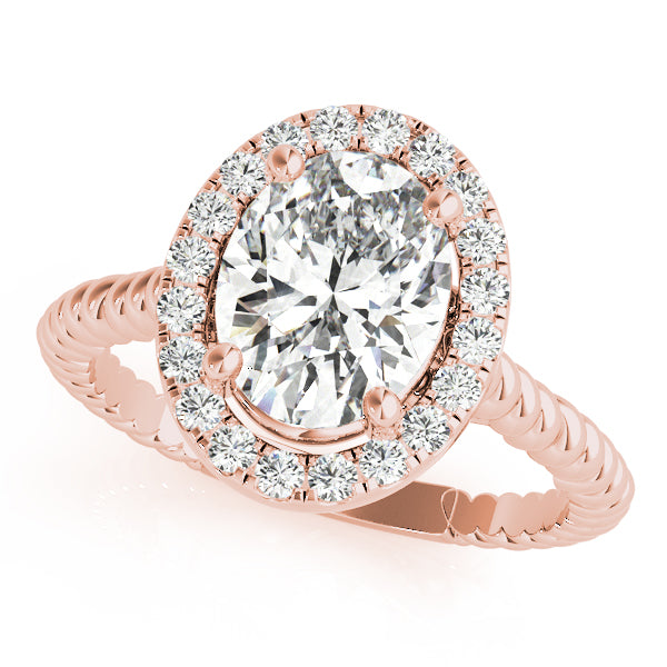 Romantic Color Rings Oval Diamond Engagement Ring — 9K/18K Gold & Platinum