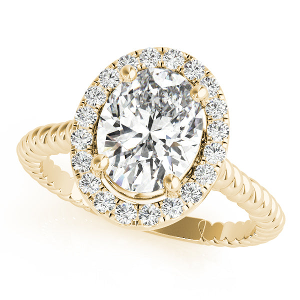 Romantic Color Rings Oval Diamond Engagement Ring — 9K/18K Gold & Platinum