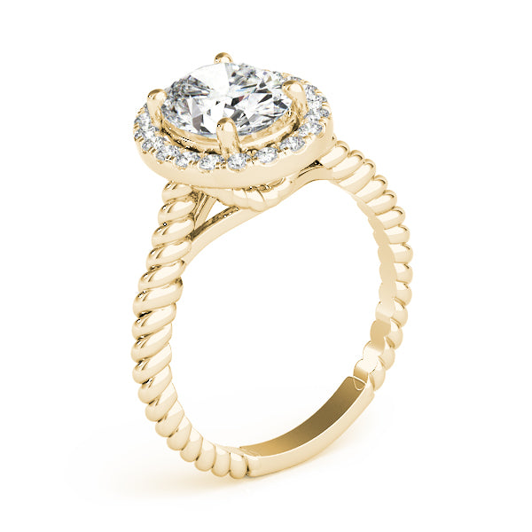 Romantic Color Rings Oval Diamond Engagement Ring — 9K/18K Gold & Platinum