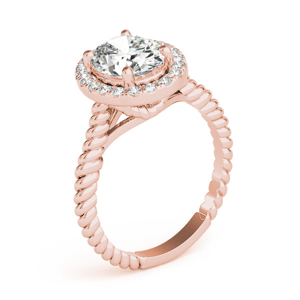 Romantic Color Rings Oval Diamond Engagement Ring — 9K/18K Gold & Platinum