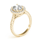 Romantic Color Rings Oval Diamond Engagement Ring — 9K/18K Gold & Platinum