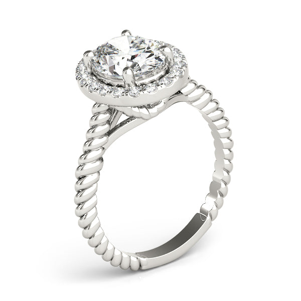 Romantic Color Rings Oval Diamond Engagement Ring — 9K/18K Gold & Platinum