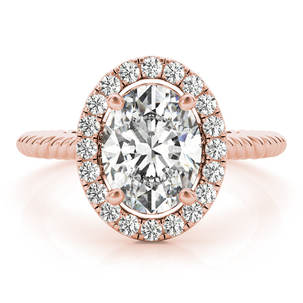 Romantic Color Rings Oval Diamond Engagement Ring — 9K/18K Gold & Platinum